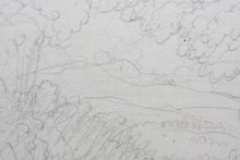 Load image into Gallery viewer, Landscape with a classical portico. Graphite drawing. XVIII C.