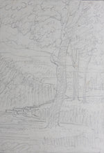 Load image into Gallery viewer, Landscape with a classical portico. Graphite drawing. XVIII C.