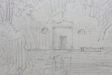 Load image into Gallery viewer, Landscape with a classical portico. Graphite drawing. XVIII C.