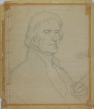 Load image into Gallery viewer, Portrait of Thomas Jefferson. Graphite drawing. XX C.