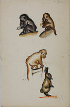 Load image into Gallery viewer, Rachel Zelber. Jack and Jill. Monkey and hare. Outside walk. Three sheets from a portfolio. XX C.