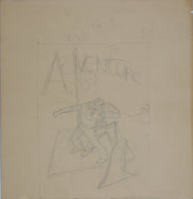 Load image into Gallery viewer, Adventure. Two on a raft. Graphite drawing. XX C.