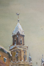 Load image into Gallery viewer, Feliks Dolgan. Snowy Old Town. Winter cityscape. Gouache. 1966.