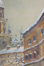Load image into Gallery viewer, Feliks Dolgan. Snowy Old Town. Winter cityscape. Gouache. 1966.