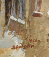 Load image into Gallery viewer, Feliks Dolgan. Snowy Old Town. Winter cityscape. Gouache. 1966.