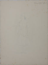 Load image into Gallery viewer, Charles Locke. Woman carrying shopping bags. Ink, pen, and brush drawing. 1959.