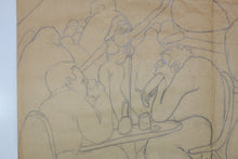 Load image into Gallery viewer, Jack Bennett. Female portrait, Bar scene, Cowboy, Bull, Party Pooper etc. Three sheets of graphite drawings. XX C.