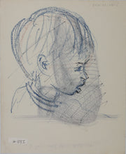 Load image into Gallery viewer, John Middleton Freeman. Girl sitting back. Ink drawing. 1974.