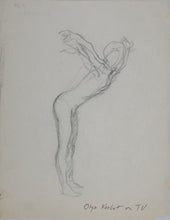 Load image into Gallery viewer, John Middleton Freeman. Olga Korbut on TV. Graphite drawing. Late XX C.