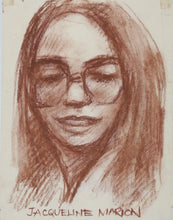 Load image into Gallery viewer, John Middleton Freeman. Two portraits of Jacqueline Marion. Sanguine drawings. 1981.