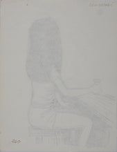 Load image into Gallery viewer, John Middleton Freeman. Portrait of a woman sitting at a bar. Ink drawing. Late XX C.