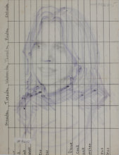 Load image into Gallery viewer, John Middleton Freeman. Portrait of an unknown woman. Ink drawing. 1975 or 1979.