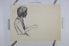 Load image into Gallery viewer, John Middleton Freeman. Portrait of a pianist. Ink drawing. Late XX C.