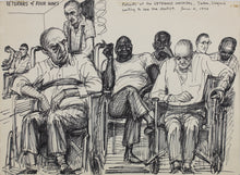 Load image into Gallery viewer, John Middleton Freeman. Veterans of four wars. Ink drawing. 1970.