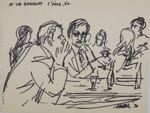 Load image into Gallery viewer, John Middleton Freeman. At the Gaslight C'ville, Va. Ink drawing. 1970.