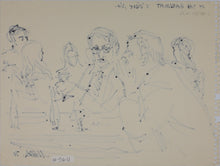 Load image into Gallery viewer, John Middleton Freeman. At the Gaslight C'ville, Va. Ink drawing. 1970.