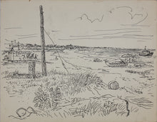Load image into Gallery viewer, John Middleton Freeman. Coastal seascape. Ink drawing. Late XX C.