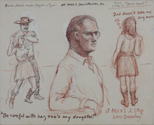 Load image into Gallery viewer, John Middleton Freeman. Sketch of bar patrons at Max's Charlottesville, Va. Sanguine drawing. Late XX C.
