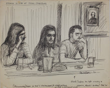 Load image into Gallery viewer, John Middleton Freeman. Drama in life of social conditions. Ink drawing. 1974.