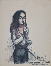 Load image into Gallery viewer, John Middleton Freeman. Portrait of Anna Pastor. Ink drawing. 1980.