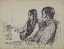 Load image into Gallery viewer, John Middleton Freeman. At the Village Inn Charlottesville Virginia. Ink drawing. Late XX C.