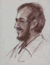 Load image into Gallery viewer, John Middleton Freeman. Portrait of David. Brownish Conte crayon drawing. Late XX C.