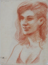 Load image into Gallery viewer, John Middleton Freeman. Portrait of Jim & Karen. Female portrait verso. Conte crayon drawings. Late XX C.
