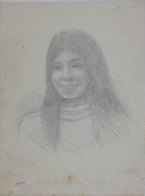 Load image into Gallery viewer, John Middleton Freeman. Portrait of Karen II. Ink drawing. 1975.
