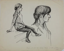 Load image into Gallery viewer, John Middleton Freeman. Portrait of Joyce. Ink drawing. 1966.