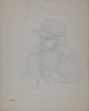 Load image into Gallery viewer, John Middleton Freeman. Portrait of The John Deere Truck driver. Ink drawing. Late XX C.
