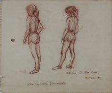 Load image into Gallery viewer, John Middleton Freeman. Female nude. Female Gymnast. Sanguine drawings. 1979.