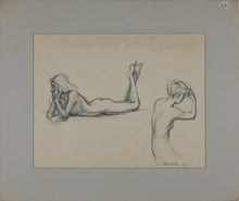 Load image into Gallery viewer, John Middleton Freeman. Female Nude Studies. Graphite drawing. 1973.