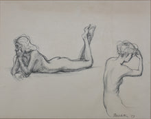 Load image into Gallery viewer, John Middleton Freeman. Female Nude Studies. Graphite drawing. 1973.
