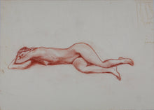Load image into Gallery viewer, John Middleton Freeman. Reclining nude. Sanguine drawing. Late XX C.