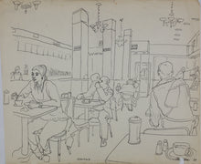 Load image into Gallery viewer, John Middleton Freeman. At Smith's, New York. Ink drawing. 1969.