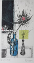 Load image into Gallery viewer, Marcelle Amsler. La petite bouteille bleue. Color etching. Late XX C.