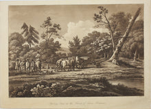 Load image into Gallery viewer, Joshua Bryant. Sporting scene in the forest of trois fontaine. Aquatint by Merigot. 1806.