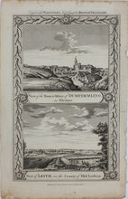 Load image into Gallery viewer, Alexander Hogg (publisher). View of the Abbey and Town of Dunfermline and View of Leith. Engraving. C. 1784.