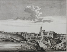 Load image into Gallery viewer, Alexander Hogg (publisher). View of the Abbey and Town of Dunfermline and View of Leith. Engraving. C. 1784.