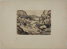 Load image into Gallery viewer, Lester George Hornby, attributed to. Mountain landscape with shepherd. Etching. XX C.