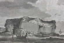 Load image into Gallery viewer, Pierre Charles Canot. View of the erect columns near the Shags cave, on the island of Staffa, taken from the sea. Engraving. C. 1779.