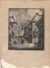 Load image into Gallery viewer, Fred Thomas Larson. Montmartre of the Midwest. Woodblock print. Mid XX C.