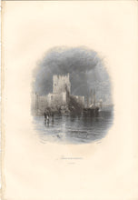 Load image into Gallery viewer, Thomas Creswick, after. Carrickfergus. Antrim. Engraving by Henry Wallis. Early 19 century.