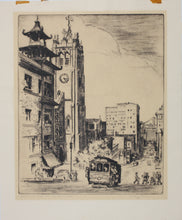 Load image into Gallery viewer, Arthur W. Palmer. Grant and California Street, San Francisco. Etching. Mid XX C.