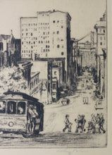 Load image into Gallery viewer, Arthur W. Palmer. Grant and California Street, San Francisco. Etching. Mid XX C.