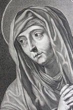 Load image into Gallery viewer, Philippe de Champaigne, after. Our Lady of Sorrows. Engraving by Adrian van Melar. Second half of the 17th century.