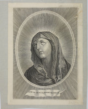 Load image into Gallery viewer, Guido Reni, after. Adrian van Melar, after. The head of the Virgin. Engraving by C. Galle. Second half of the 17th century.