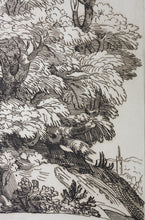 Load image into Gallery viewer, Annibale Carracci, after. Anne Claude de Caylus, after. Landscape with two large coupled trees. Chalcographie du Louvre, Musées Imperiaux. XIX C.