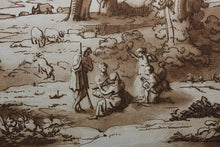 Load image into Gallery viewer, Claude Lorrain, after. A Landscape with Buildings and Cattle. Etching by Richard Earlom. 1775.