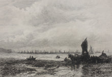Load image into Gallery viewer, David Law. Fishing boats off Whitby. Etching. 1881.